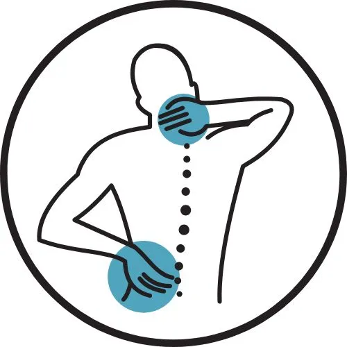 ikona placów człowieka z punktami bólowymi