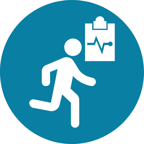 ikona ludzika i wykres zdrowia